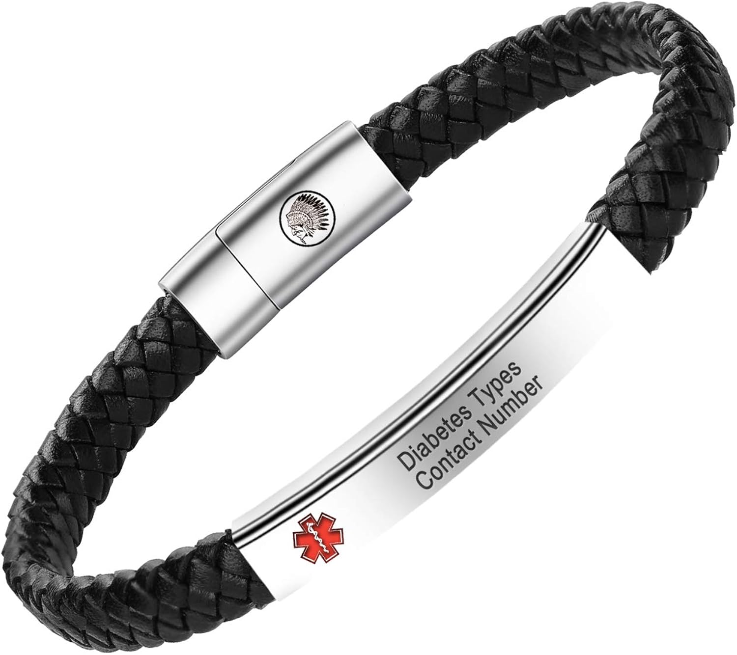 Bracciale Medico Personalizzato In Acciaio Inox – Uomo, Diametro 20,5 Cm, Larghezza 0,8 Cm, Incisione Dati Sanitari, Elegante E Sicuro