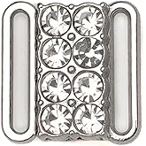 VEVESI 10 Sets12mm Metal Bra Rhinestone Front Clasp Bikini Closure Lingerie Sewing Replacement Part