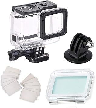 Amazon Com Waterproof Housing Case For Gopro Hero7 Silver Hero7 White With Anti Fog Inserts Accessories Suitable For Underwater Diving Photography 45m Protective Shell Camera Photo