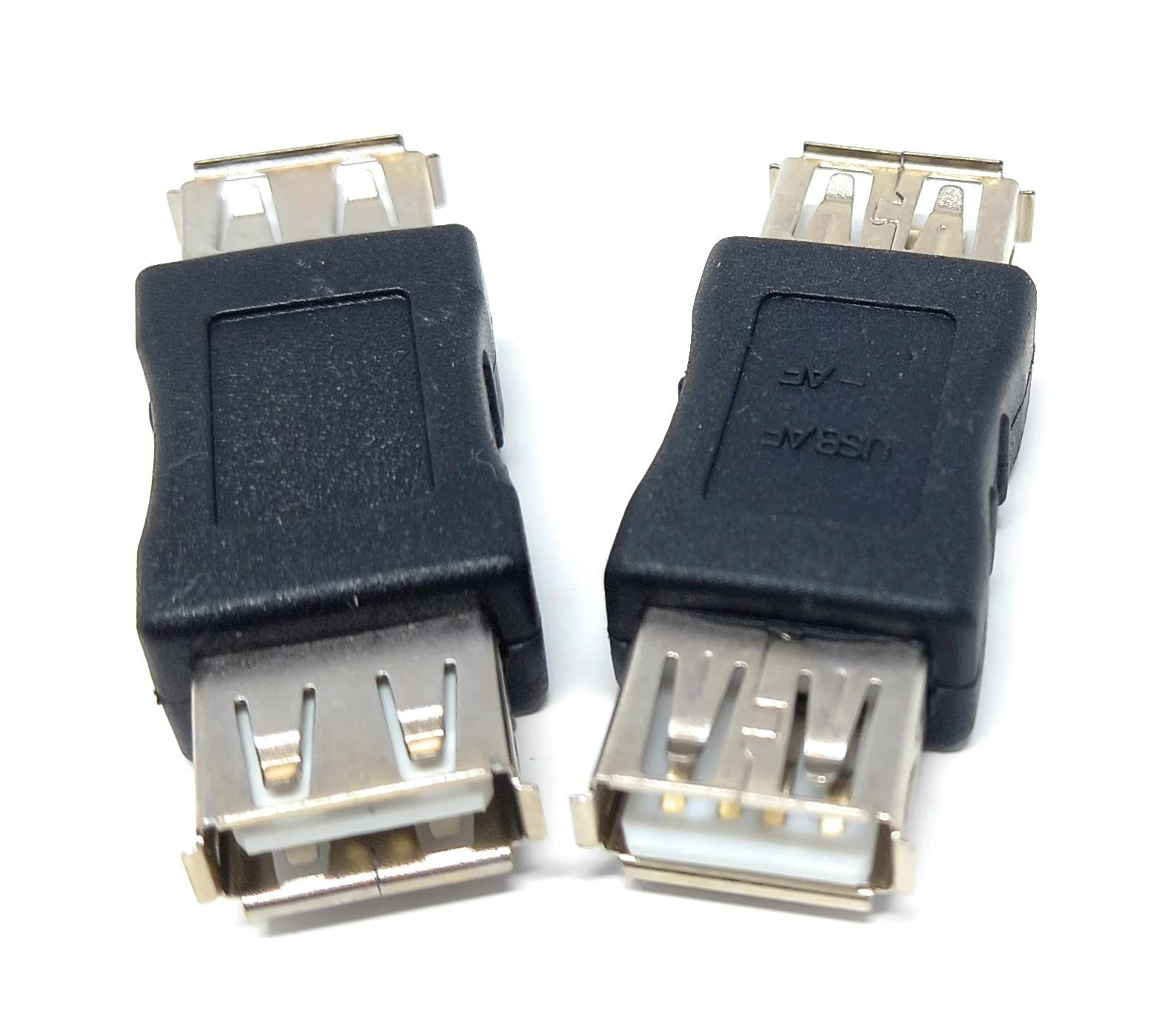 DRUT 2pcs USB Coupler 2.0 Female to Female Converter Adapter Connector, Gender Changer, Joiner Cable Black