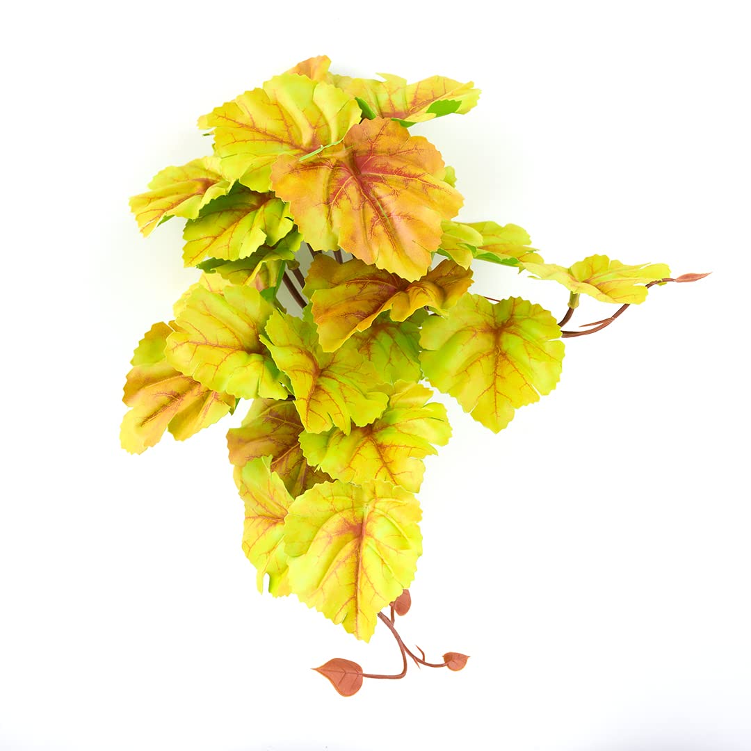 Photo 1 of WOLEDOE Reptile Plants for Terrarium, Amphibian Habitat Decor Artificial Hanging Plants with Suction Cup - Fake Heuchera Micrantha Yellow
