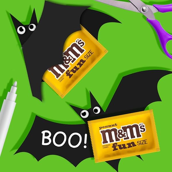 M&M’S PEANUT CHOCOLATE CANDY, FUN SIZE CANDY BAGS FOR PARTY FAVORS, HOLIDAYS, PARTIES, 10.53OZ BULK CHOCOLATE GIFT