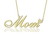 AOLO Mom Heart Name Necklace 18k Gold Plated