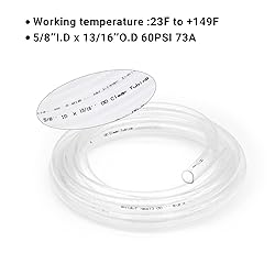 Clear Vinyl Tubing 5/8" ID × 13/16" OD -10 Ft