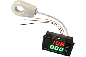 ZNDAW Volt Amp Meter, DC 5-100V 100A Dual Display Voltage Current Monitor with Hall Effect Sensor Transformer, Waterproof Dig