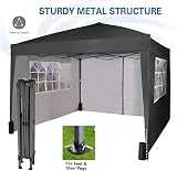 mcc direct Pop-up Gazebo 3m x 3m with Sides 4 Weight Bags Silver Lining view 2