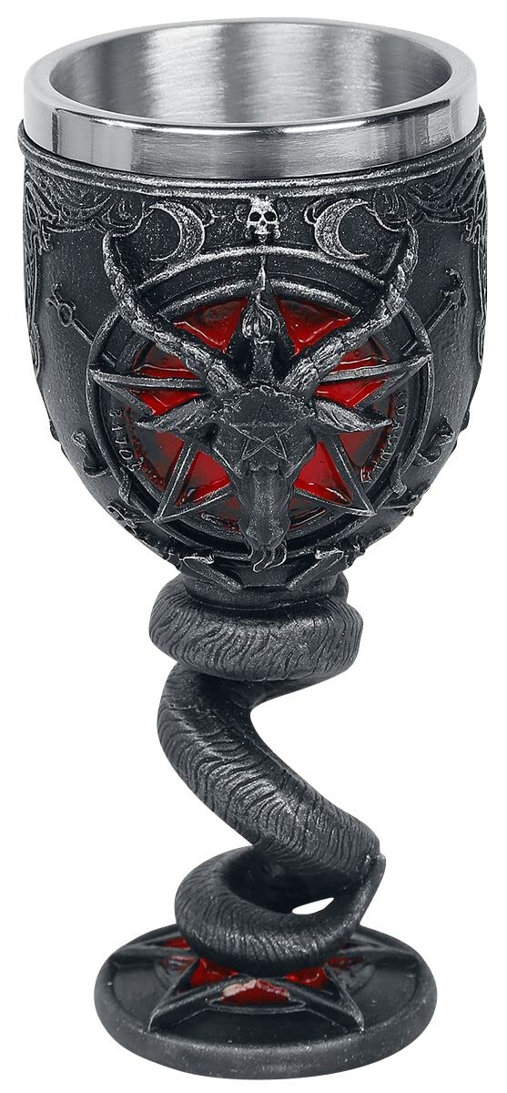 Nemesis Now Baphomet Goblet 16cm, Resin w/Stainless Steel, Black
