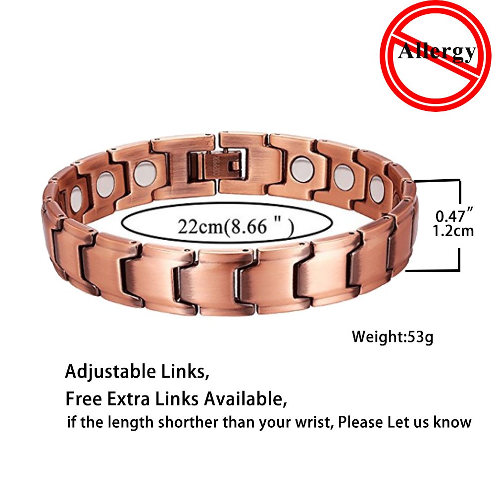 Magnetic Copper Bracelets Pain Relief for Men Women Arthritis Magnet Wristband Fathers Day Gifts By Santune