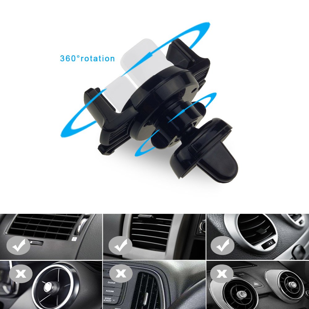 Handyhalterung Auto ，Holoko KFZ Lüftung Auto Lüftungsschlitz Universale KFZ Belüftung Halter für iPhone, Samsung, Huawei, LG und andere Smartphone(Schwarz)