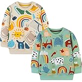 GFQLONG Toddler Boy Sweatshirts,Boys Pullover Crewneck Long Sleeve Shirts,Cotton Dinosaur Cartoon Sweaters Tops