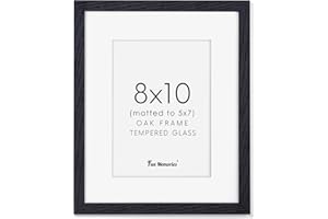 8x10 Picture Frame, Solid Oak Wood Picture Frames, Wooden Photo Frame for Wall or Tabletop Display, Black Color, 1 Pack