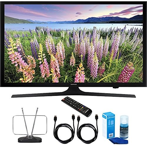 Samsung UN43J5200 43" Full HD 1080p Smart LED HDTV Cord Bundle Includes, Durable HDTV and FM Antenna + 2x 6ft High Speed HDMI Cable + Screen Cleaner (Large Bottle) for LED TVs