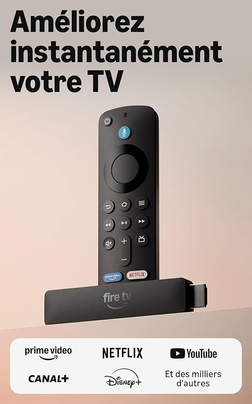 Fire TV Stick HD (nouvelle génération) : TV gratuite et en direct, télécommande vocale Alexa, alimentation via votre TV, configuration facile, trouvez vos séries plus rapidement avec Alexa+