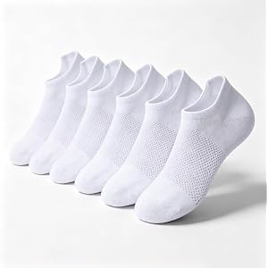 No Show Socks Men 6 Pairs Thin Mesh Breathable Low Cut Non Slip Invisible Liner Socks for Summer