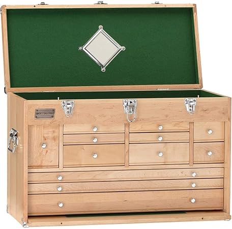Grizzly H7718 Maple 12 Drawer Chest 26 Inch Wooden Tool Chest