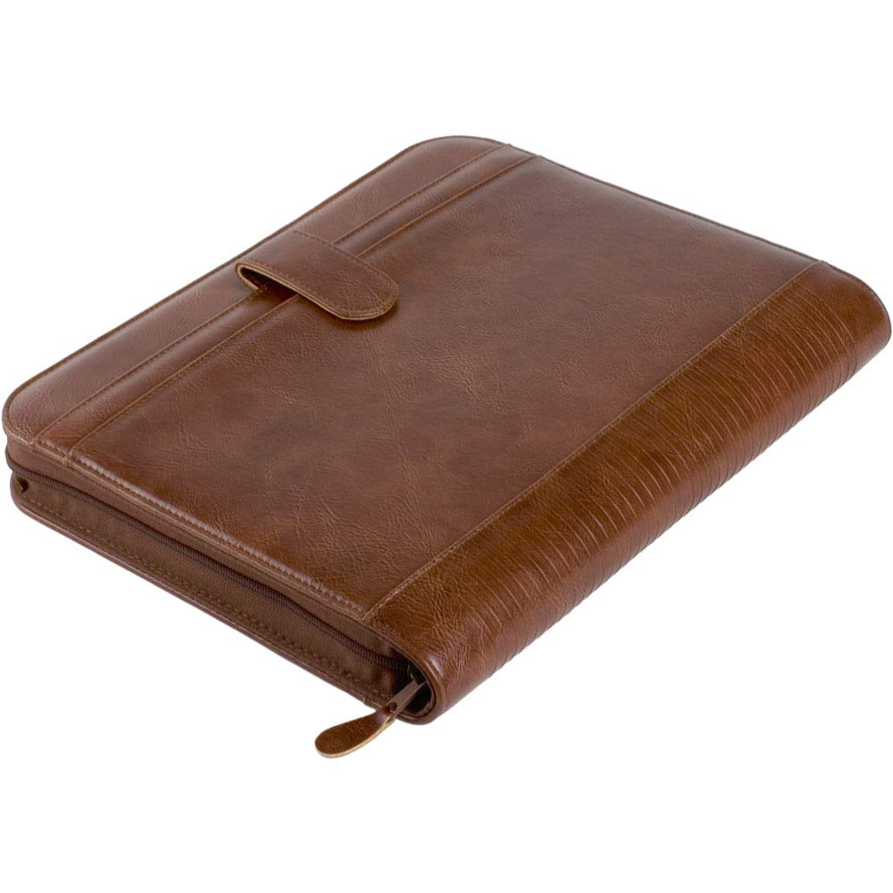 Alassio VITERBO 30053 Ring Binder DIN A4 Format Writing Case Made of FINEtouch Imitation Leather Document Folder Brown Approx. 29 x 36 x 5 cm