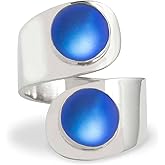 Double Circle Ring (Blue, Frosted)