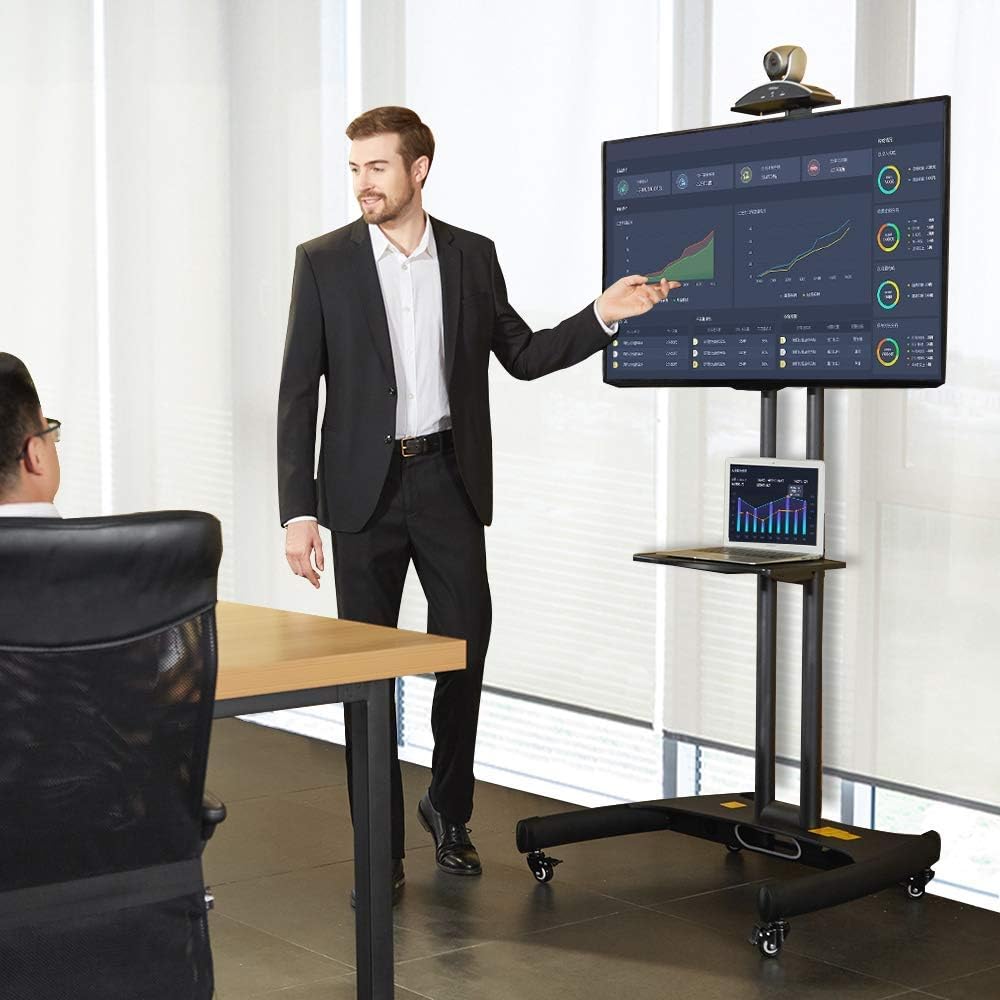 NB North Bayou Mobile TV Cart TV Stand with Wheels for 32 to 65 Inch LCD LED OLED Plasma Flat Panel Screens up to 100lbs AVA1500-60-1P (Black): Electronics