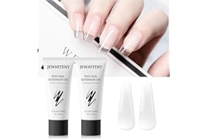 JEWHITENY 2PCS 25g Poly Nail Gel Clear Poly Gel Builder Natural Looking And Long Lasting,Trendy Nail Art Design Salon Professional Technician Tool for Beginner Need U V Lamp Curing