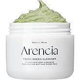 Arencia Korean Rice Mochi Face Cleanser & Daily Scrub - Moisturizing, Brightening & Deep-Cleansing - All Skin Types, Vegan, Organic - with Rice Powder, Rice Water & Green Tea (1.76oz)