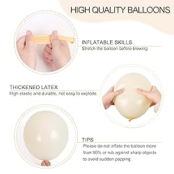 RUBFAC 129pcs Ivory white Balloons Different Sizes