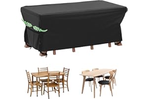 Velway Patio Furniture Covers Waterproof - 420D Heavy Duty 67"Lx37"Wx28"H Rectangular Table Chair Sofa Set Cover Super Windpr