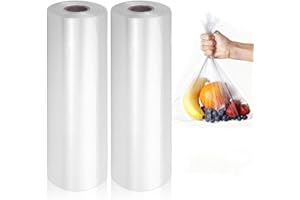10" x 14" Plastic Produce Bags Roll，2 Rolls Clear Plastic Bags for Food, Fruit, Vegetable, Refrigerator Storage，Kitchen, 400 