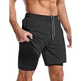 Aolesy Men's 5''/7'' Running Shorts Quick Dry Workout Gym Shorts with Pockets, Tennis Training Athletic（Linerless & Liner）