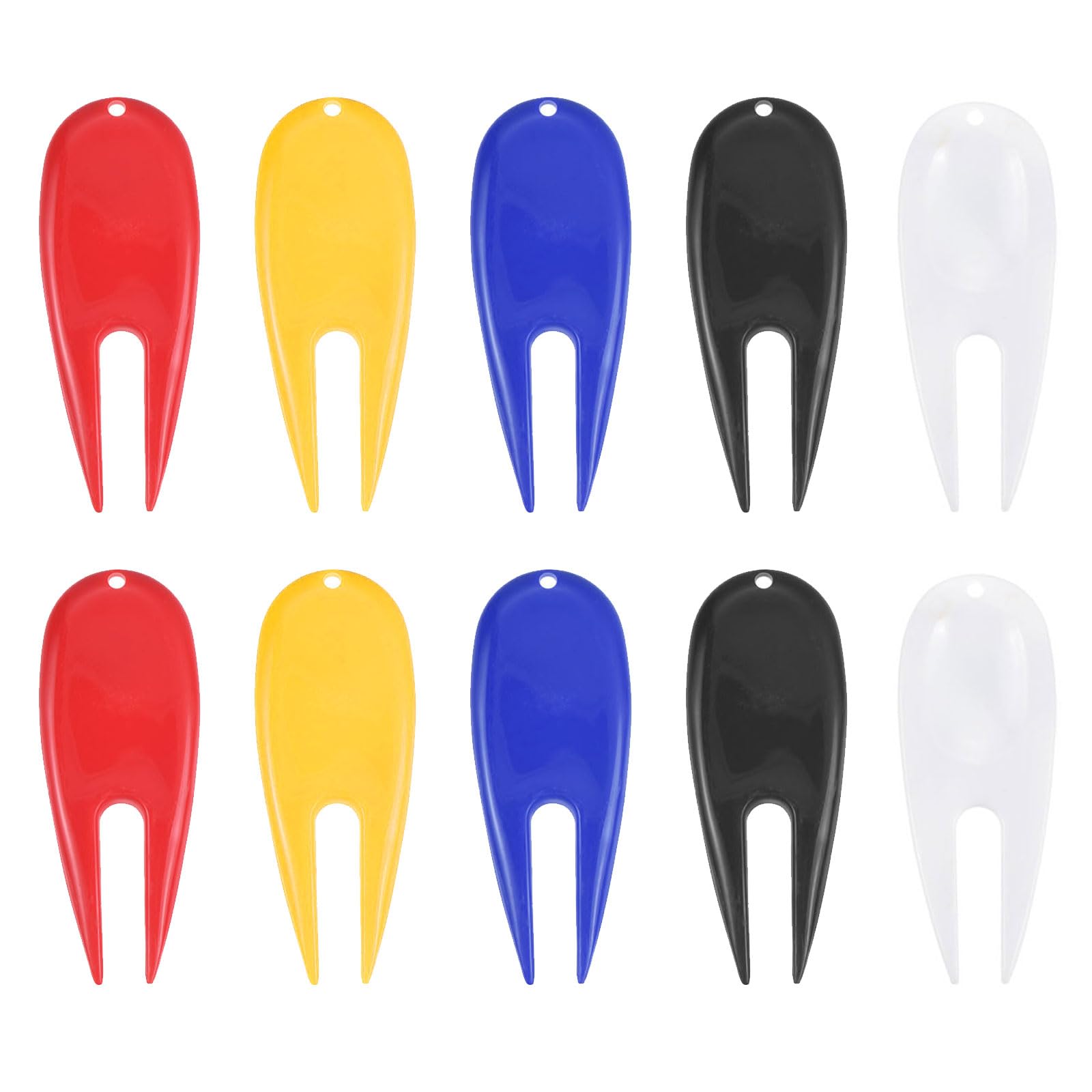 PATIKIL Golf Divot Repair Tool, 10 Pack Plastic Golf Mark Repair Tool Ball Marker Bulk for Golfer, 5 Colors