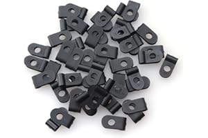 SOWAKA 50 Pcs Cable Clamp 1/8 Black R Type Nylon Screw Mounting Cable Fastener Wire Cords Clips for Wire Mounting Pipe Rope T