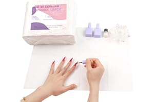 BOMOQING 125PCS Disposable Nail Art Table Mat, Waterproof Nail Tips Art Table Towels Mat, 3 Ply Nail Napkins for Acrylic, Nail Art Mat Paper Sheet, Nail Tips Art Waterproof Pad for Salon Manicure