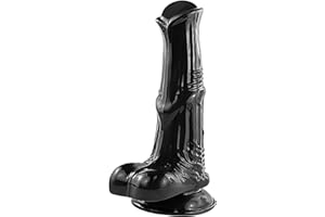 Thick Dildos, 9 inch Black Suction Cup Dildo, Lifelike Huge Anal Adult Sex Toys for Women Men