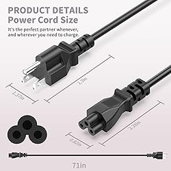 3 Prong Power Cord Replacement Power Cable for