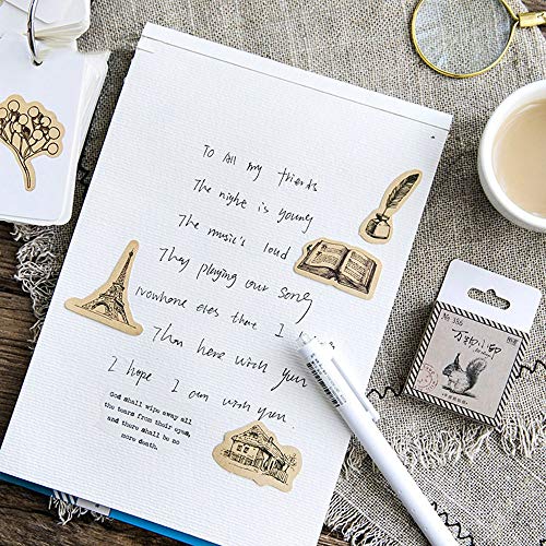 3 Sets/138 Pcs Mini Paper Stickers Vintage Sticker Decor Adhesive Sticker Envelope/Bag Seal by EORTA for Diary Planner Bottles Scrapbook DIY Craft Gift, Kids, Nature Theme
