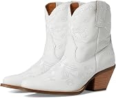 Dingo Womens Sweetheart Floral Embroidered Snip Toe Pull On Casual Boots Ankle Mid Heel 2-3"