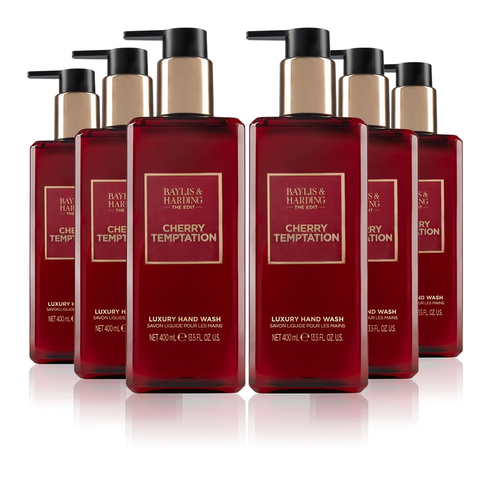 Baylis & Harding The Edit Cherry Temptation Hand Wash, 400 ml (Pack of 6) - Vegan Friendly