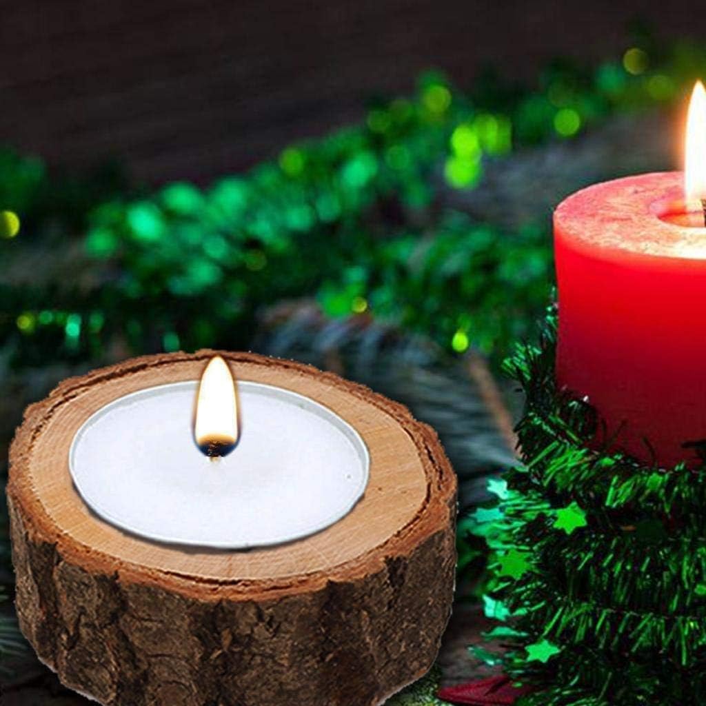 Yikko Tea Light Candle Holders, Wooden Candleholder Set for Wedding Centerpieces for Table, Halloween |Christmas Party |Valentine's Day |Home Decoration - 10pcs (2.16Wx0.98H): Kitchen & Dining