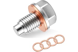 JUSTTOP M14 x 1.5 Magnetic Oil Drain Plug,Magnetic Stainless Steel Oil Pan Drain Nut Bolt with 5 PCS Washer Gasket,Fits for Ford GM Honda Hyundai KIA,Motorcycles,Boats