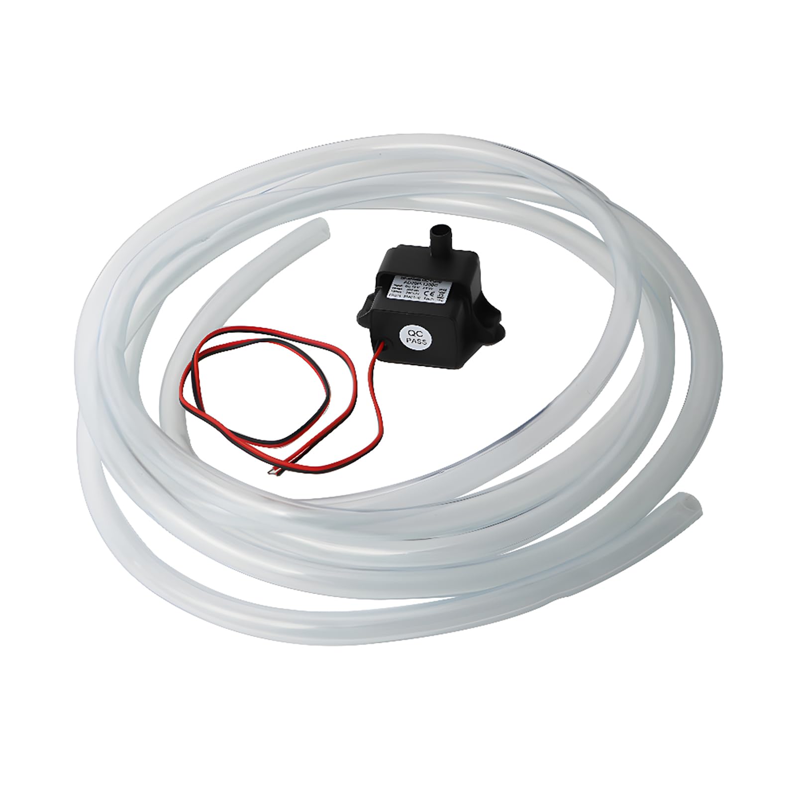 CESFONJER 12V DC Mini Brushless Water Pump, Ultra-Quiet with 2 Suction Cups for Aquarium/Pond/Fountain etc (+ with 8 mm Diameter and 3 m Long PVC Freshwater Hose)