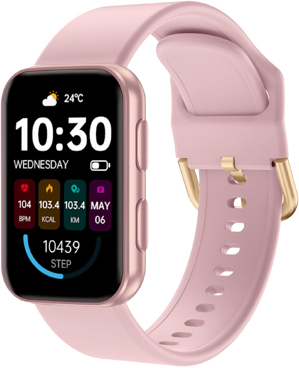 Photo 1 of *Needs Charge* MorePro Health Fitness Tracker with Blood oxy-gen Monitor and 24/7 Heart Rate and Blood Pressure, Sleep Monitor, 120+ Sport Modes Waterproof Fitness Watch for Women Men Android iOS, Pink