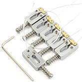 Domofa Piezo Bridge Pickup Upgraded Version Guitar Tremolo Bridge Saddles with Piezo Pickup 10.5mm String Spacing for Strat or Tele Electric Guitar Chrome