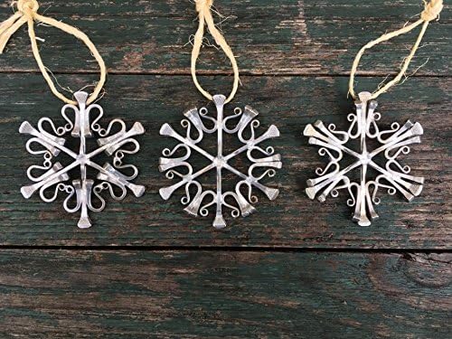 Snowflake Equestrian Ornament made from Authentic Horseshoe Nails, HANDMADE in NEW HAMPSHIRE, USA