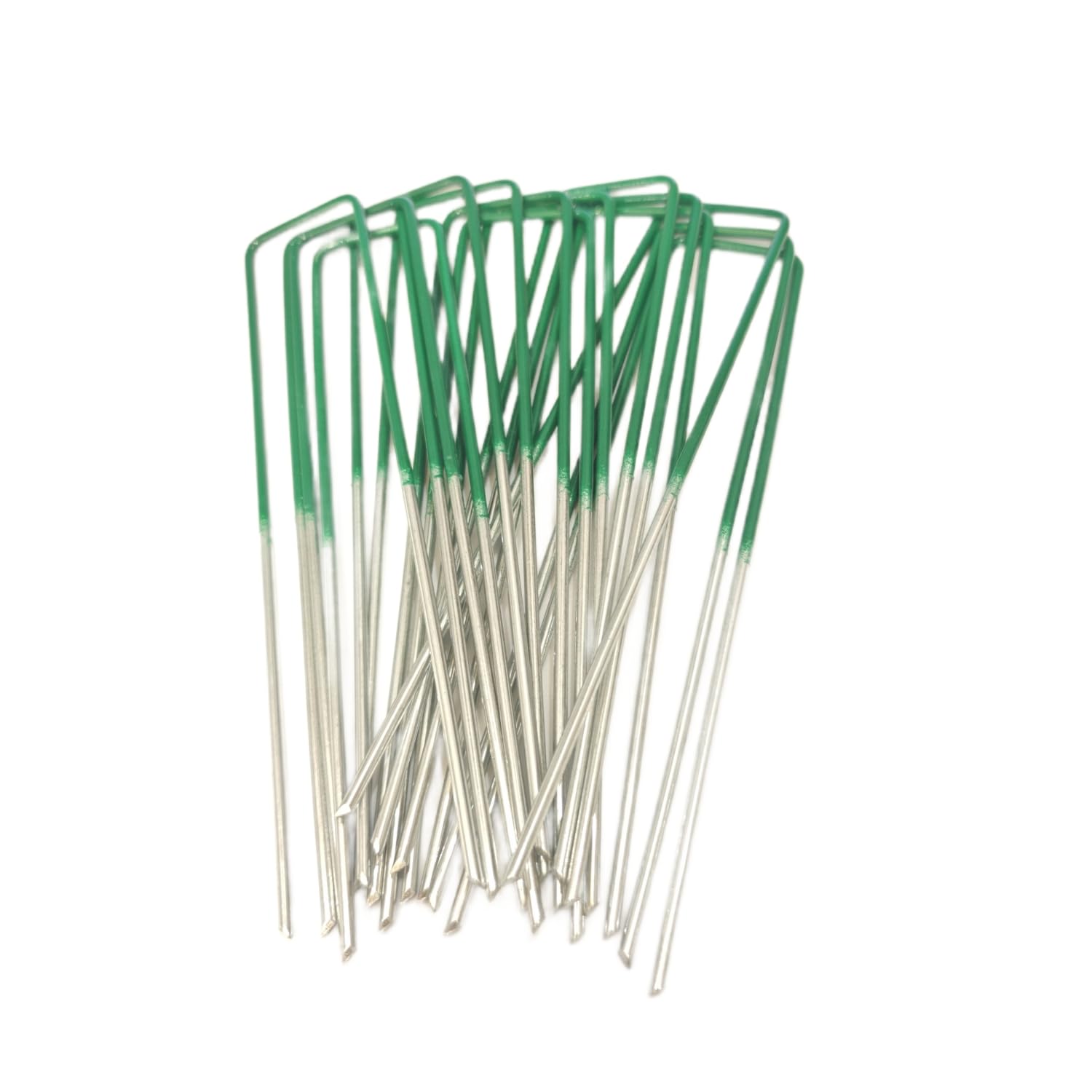 Garden Pegs Stakes Staples Securing Lawn U Shaped Nail Pins, Ideal for Securing Lawn Farm Sod Weed Barrier Landscape Grass Fabric Netting (Silver, 15Pcs)