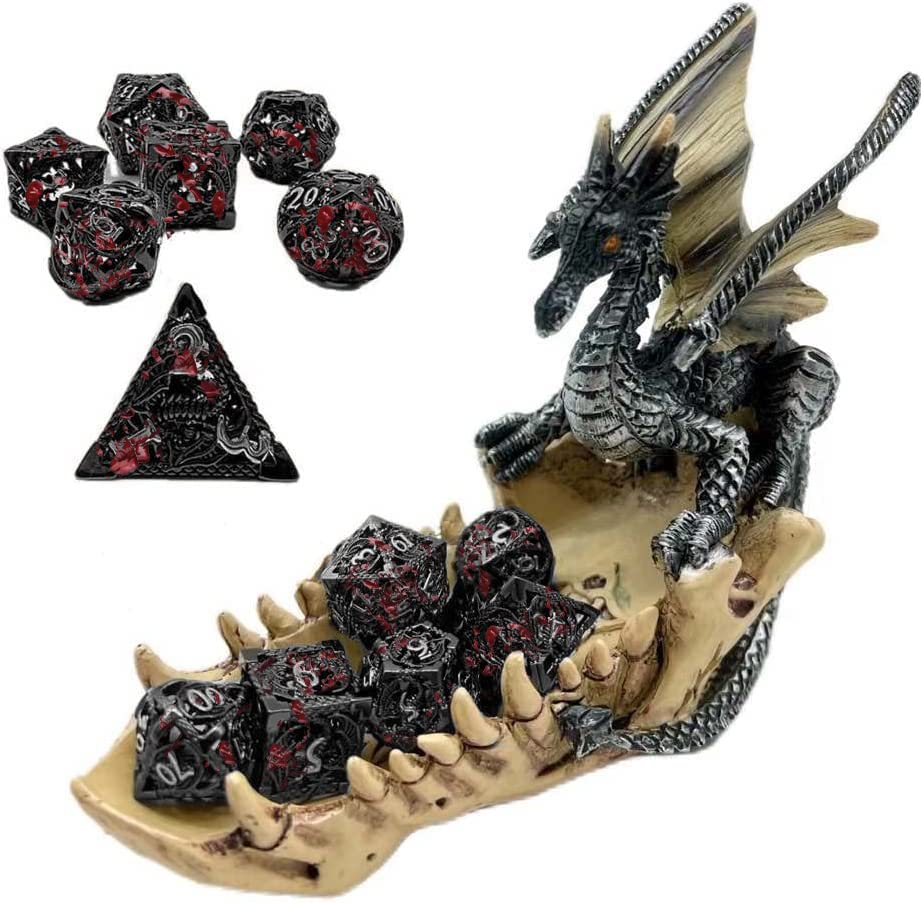 Thyggzjbs DND Dice,Hollow D&D Metal Dice,Dungeons