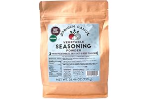 Origen Sano | Vegetable Seasoning Powder | Vegan Bouillon | With Vegetables, Sea Salt and Beef Flavored, Turmeric, 26.45oz (750g)