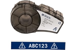 Brady M21-500-595-BL BMP21 Tape B- 595 Indoor/Outdoor Vinyl Film Size: 1/2" X 21', White/Blue