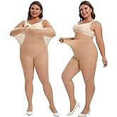 YAGAXI 2 Pairs Plus Size Sheer Tights for Women - 20D Women's Control Top Pantyhose Reinforced Toe
