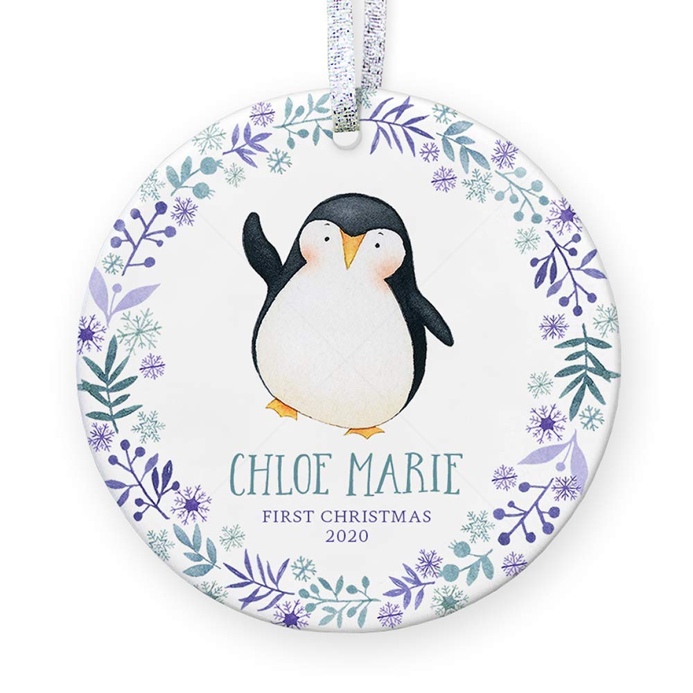 baby's first christmas penguin ornament