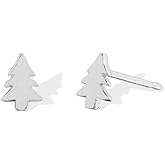 Boma Jewelry Sterling Silver Evergreen Pine Tree Stud Earrings