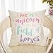 Fahrendom Pastel Nursery Décor Be a Unicorn in a Field of Horses Motivational Sign Inspirational Quote Decoration Cotton Linen Home Decorative Throw Pillow Case Cushion Cover for Sofa Couch 18 x 18 In